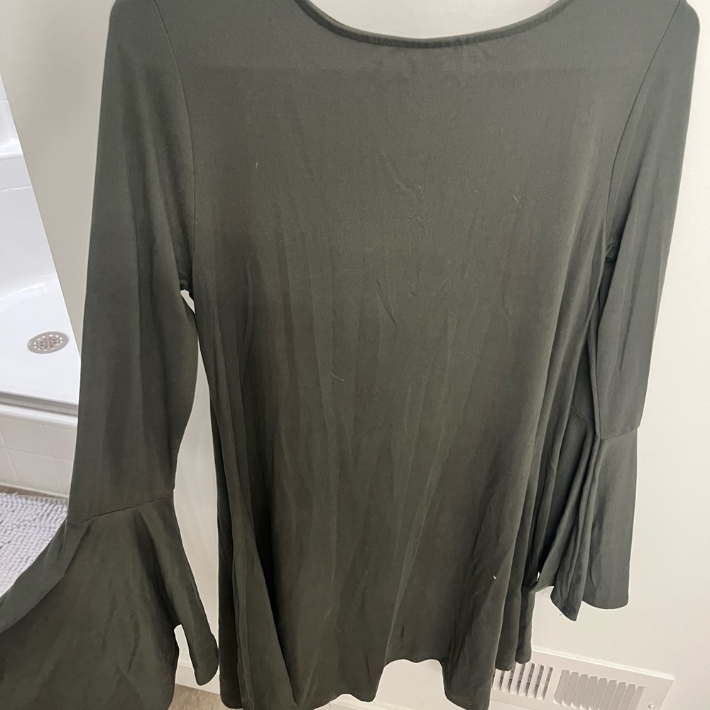 Altar'd State Green Asymmetrical Long Sleeve Tunic